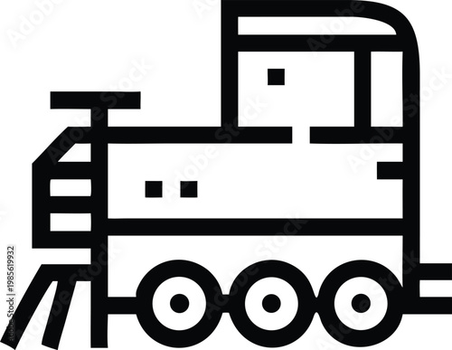 Minimalist Outline Train Engine Icon Representing Modern Transportation and Railway Travel
