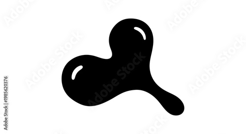 Black Liquid Splash with Three Lobes.