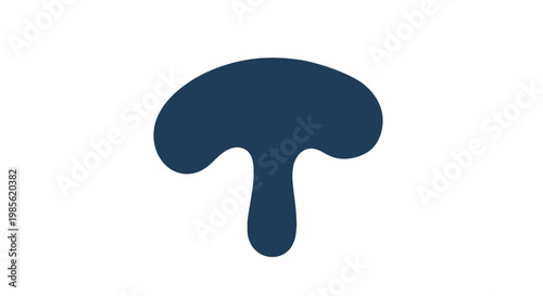 Dark blue blob with dripping shape.