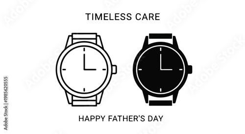 Elegant wristwatch with classic design symbolizing timeless care and celebrating happy Father's Day