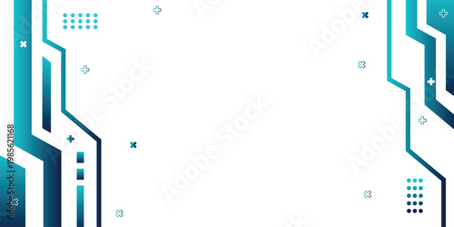 Abstract digital design with blue geometric patterns