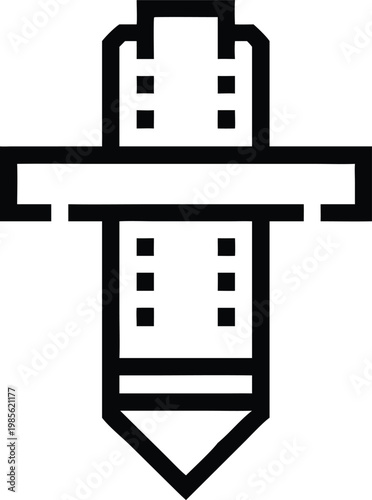Medical injector device symbol for healthcare procedures or scientific use