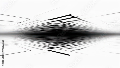 Wallpaper Mural Abstract Geometric Lines Creating a Sense of Depth and Motion. Torontodigital.ca