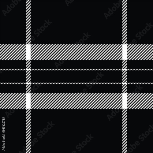 Tough vector background tartan, dogtooth textile check plaid. Expensive seamless texture fabric pattern in black and white colors.