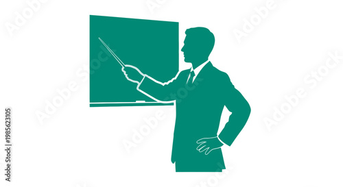 Businessman presenting on a green screen.