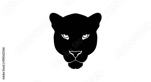 Black Panther Head Illustration Silhouette.