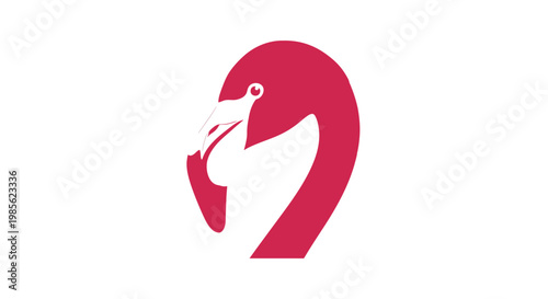 Red Flamingo Logo Design Element.