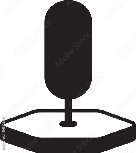 Minimalist black and white design of a microphone, this design symbolizes recording and audio clarity. This stark aesthetic suits for various themes from podcasting to studio setups.