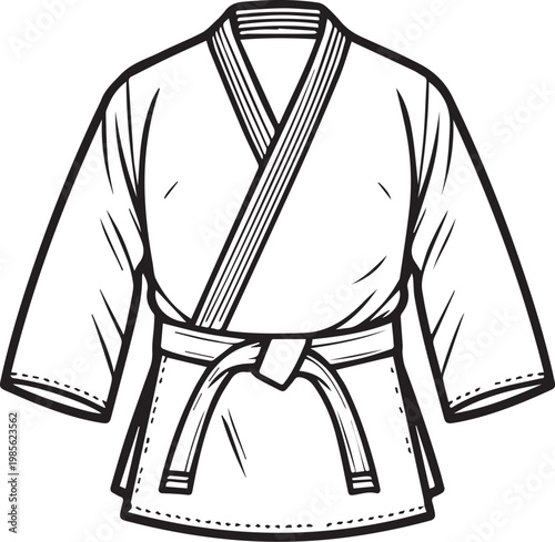 Fotografía A detailed illustration of a traditional martial arts uniform, perfect for martial arts enthusiasts