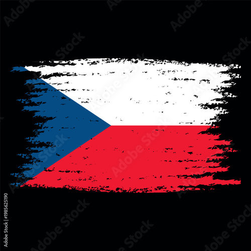 Czech Republic distressed flag brush stroke textured artistic patriotic illustration