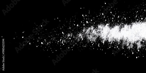 Abstract White Glitter Particles Against Black Background With Subtle Sparkle Effect