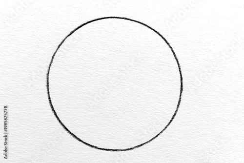 Black Circle Outline on Textured White Background