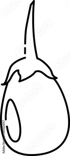 Hand Drawn Eggplant Icon