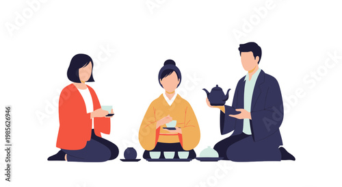 Business People Having Tea and Discussing Ideas During Meeting