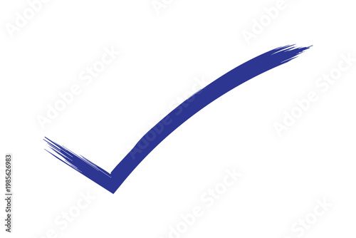 Checkmark sign icon brush stroke on white background correct and complete symbol vector illustration