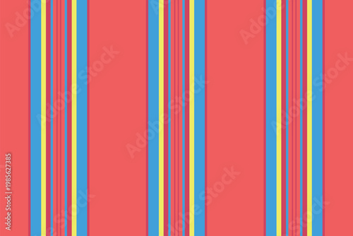 Limplicity stripe texture pattern, site textile lines vector. Dibbon seamless fabric background vertical in red and cyan colors.