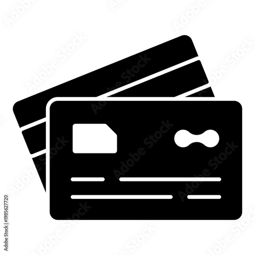 Debit Card Solid Icon for Banking and Online Payment UI