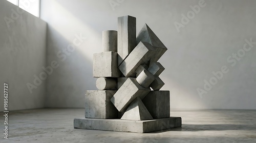 Interlocking shapes forming a stable structure symbolizing family strength.