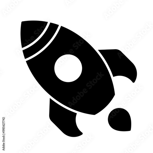 Solid Rocket Spaceship Glyph Icon for Startup and Launch
