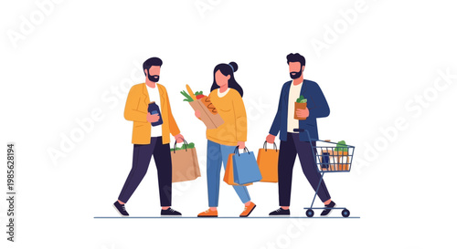 Young Adults Shopping and Using Mobile Devices in Urban Environment