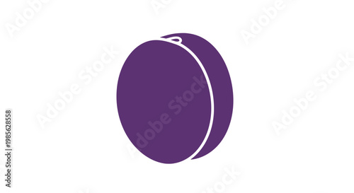 Purple Tennis Ball on White Background.
