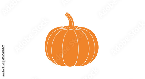 Orange Pumpkin Illustration on White Background.