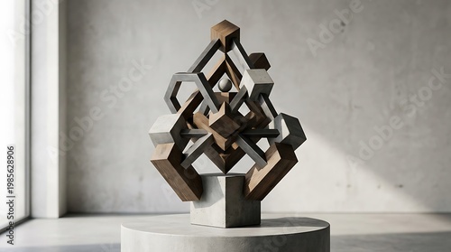 Interlocking shapes forming a stable structure symbolizing family strength.