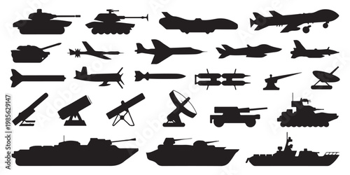 Comprehensive Military Force Silhouette Collection