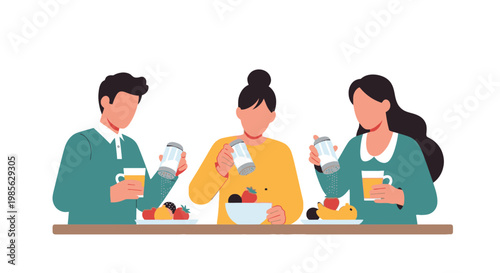 Group of Diverse Friends Sharing Drinks and Snacks at a Social Gathering