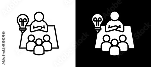 Leadership lineglyph icon