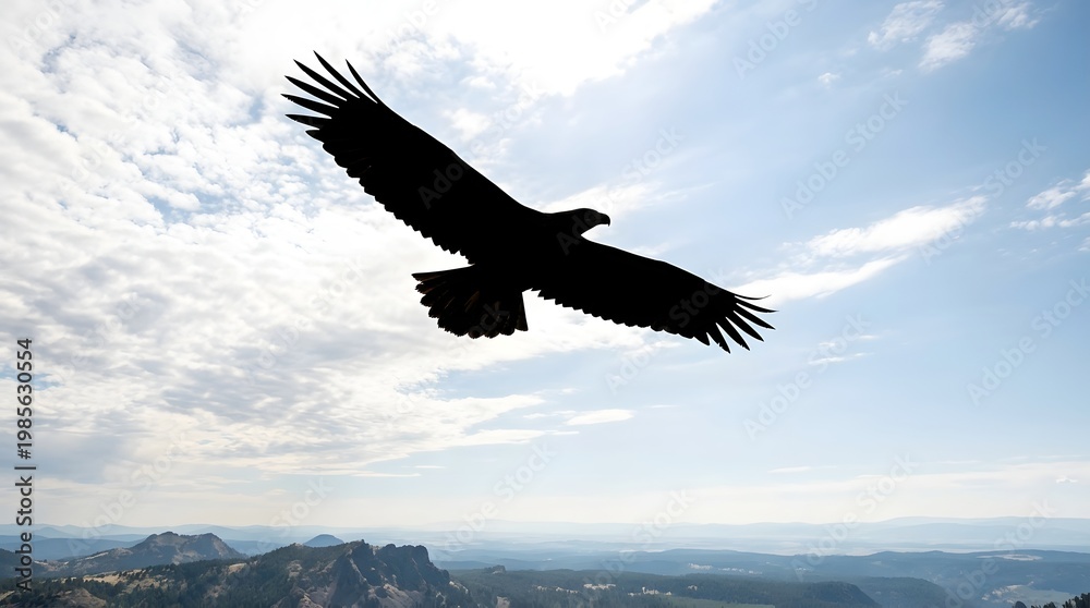 Fototapeta premium Birds & Sky Silhouette.generative AI