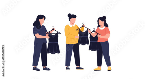 Group of People Shopping for Clothes in a Retail Store
