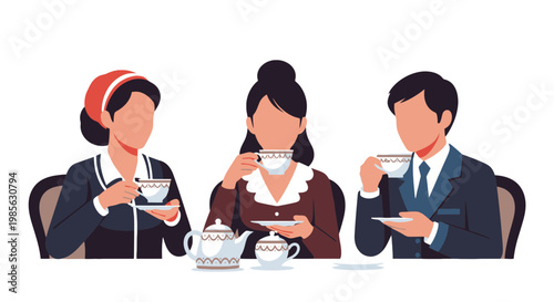 Business People Having Coffee Meeting in Office Setting