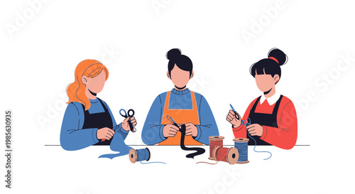 Women Crafting Handmade Jewelry and Accessories in Workshop