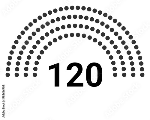 Hemicycle 120 seats - 4 rows