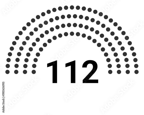 Hemicycle 112 seats - 4 rows