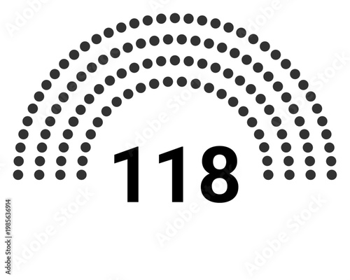 Hemicycle 118 seats - 4 rows