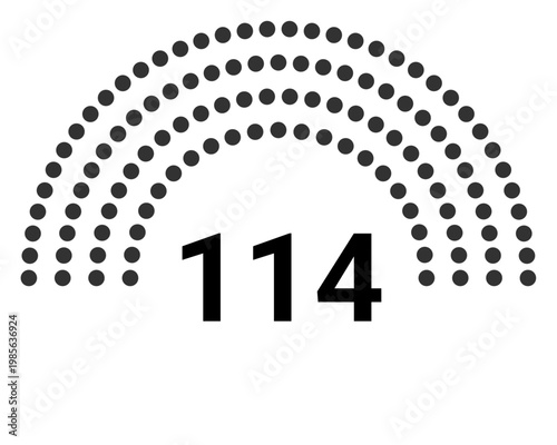 Hemicycle 114 seats - 4 rows
