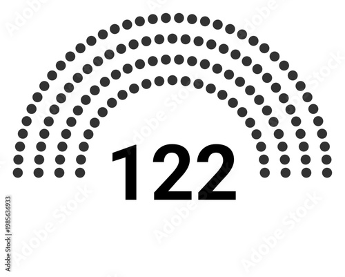 Hemicycle 122 seats - 4 rows