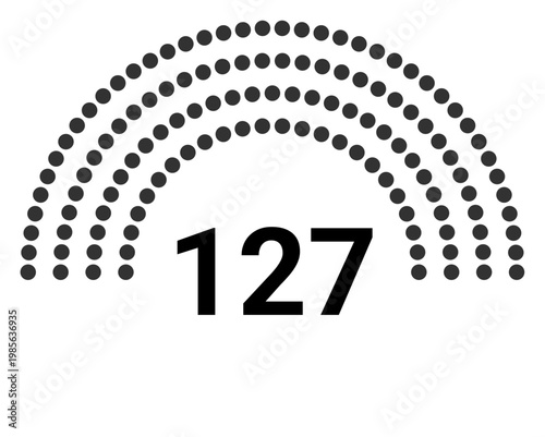 Hemicycle 127 seats - 4 rows