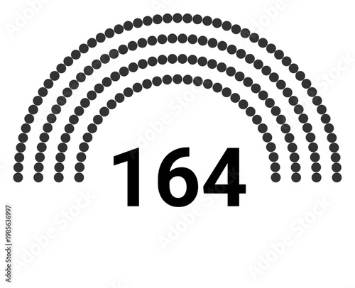 Hemicycle 164 seats - 4 rows