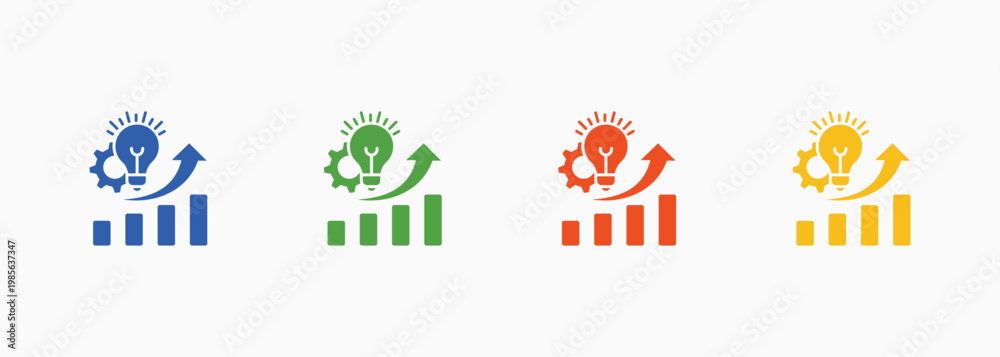 Fototapeta premium Development Icon Set Color Multiple Style Collection Element For Design