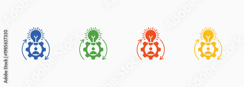 Reskilling Icon Set Color Multiple Style Collection Element For Design
