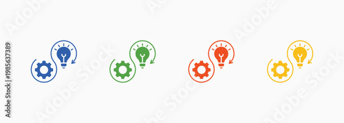Continuous Learning Icon Set Color Multiple Style Collection Element For Design