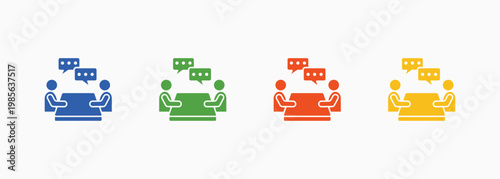Mentoring Icon Set Color Multiple Style Collection Element For Design
