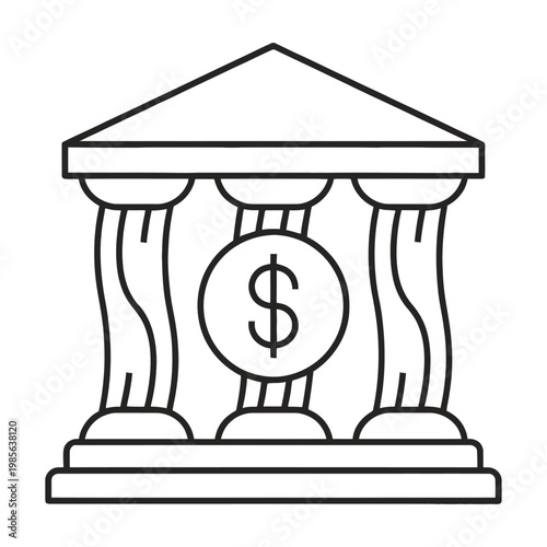 Vector of a bank building with a dollar sign