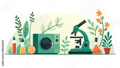 A vibrant illustration of a juice bottle surrounded by lush green leaves. Ideal for health and wellness branding, food blogs, or promoting a natural l