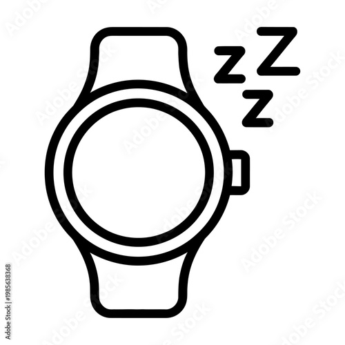 Vector of a smartwatch with a sleep tracker showing zzz symbols, indicating a person is asleep
