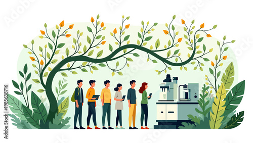 A calming, modern illustration of tropical leaves. Perfect for backgrounds, website graphics, or branding materials wanting a fresh, natural feel.