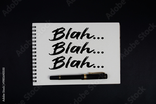 Принти на полотні Blah Blah Blah text written on notepad
